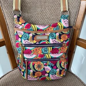 Lilly Bloom Crossbody Purse Fruit Print Travel